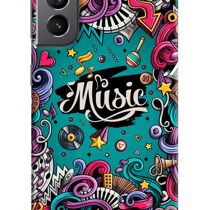 Music Graffiti Samsung S21 Hard Case Back Cover by Casekaro