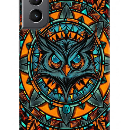 Angry Owl Art Samsung S21 Hard Case Back Cover by Casekaro