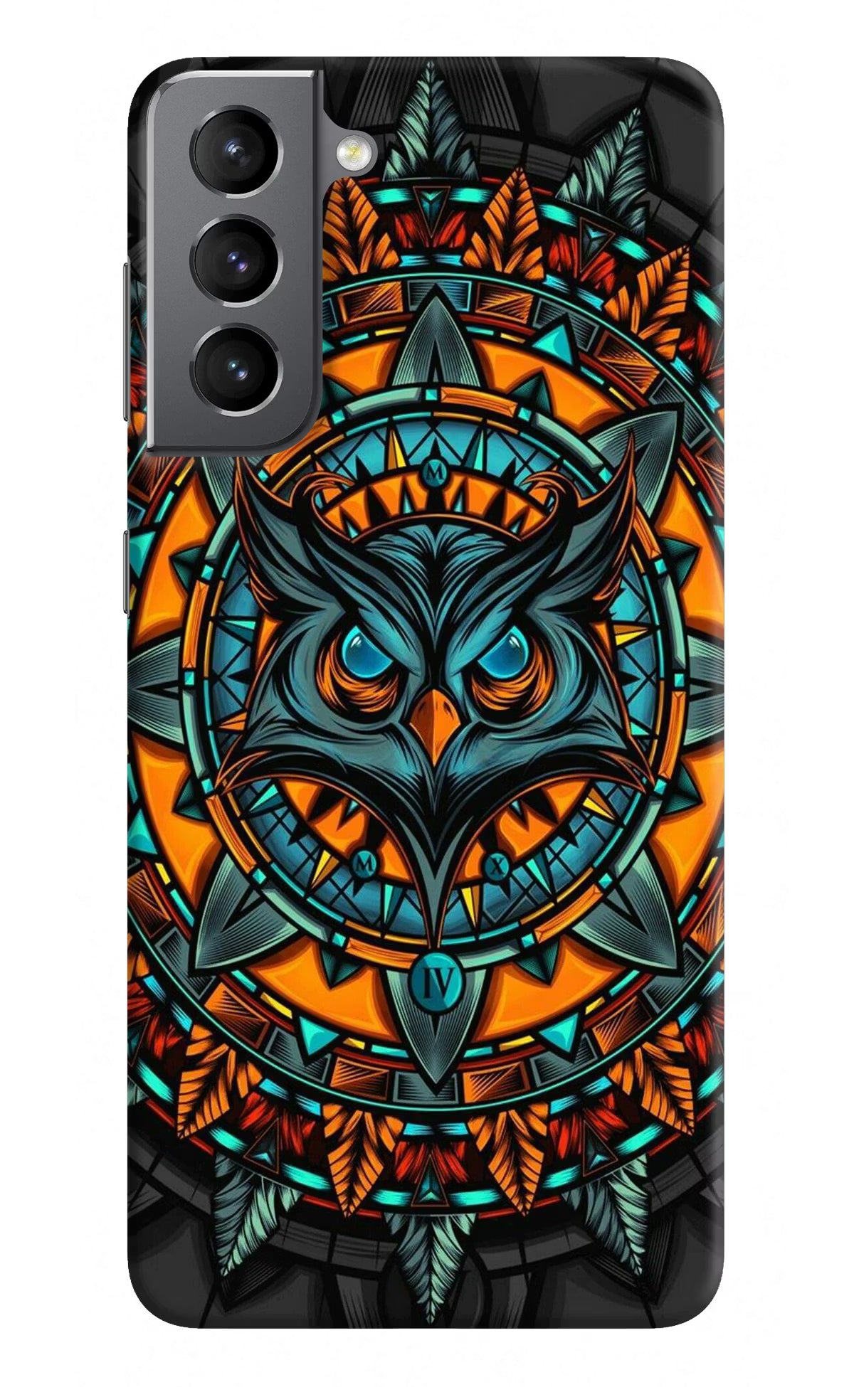 Angry Owl Art Samsung S21 Hard Case Back Cover by Casekaro