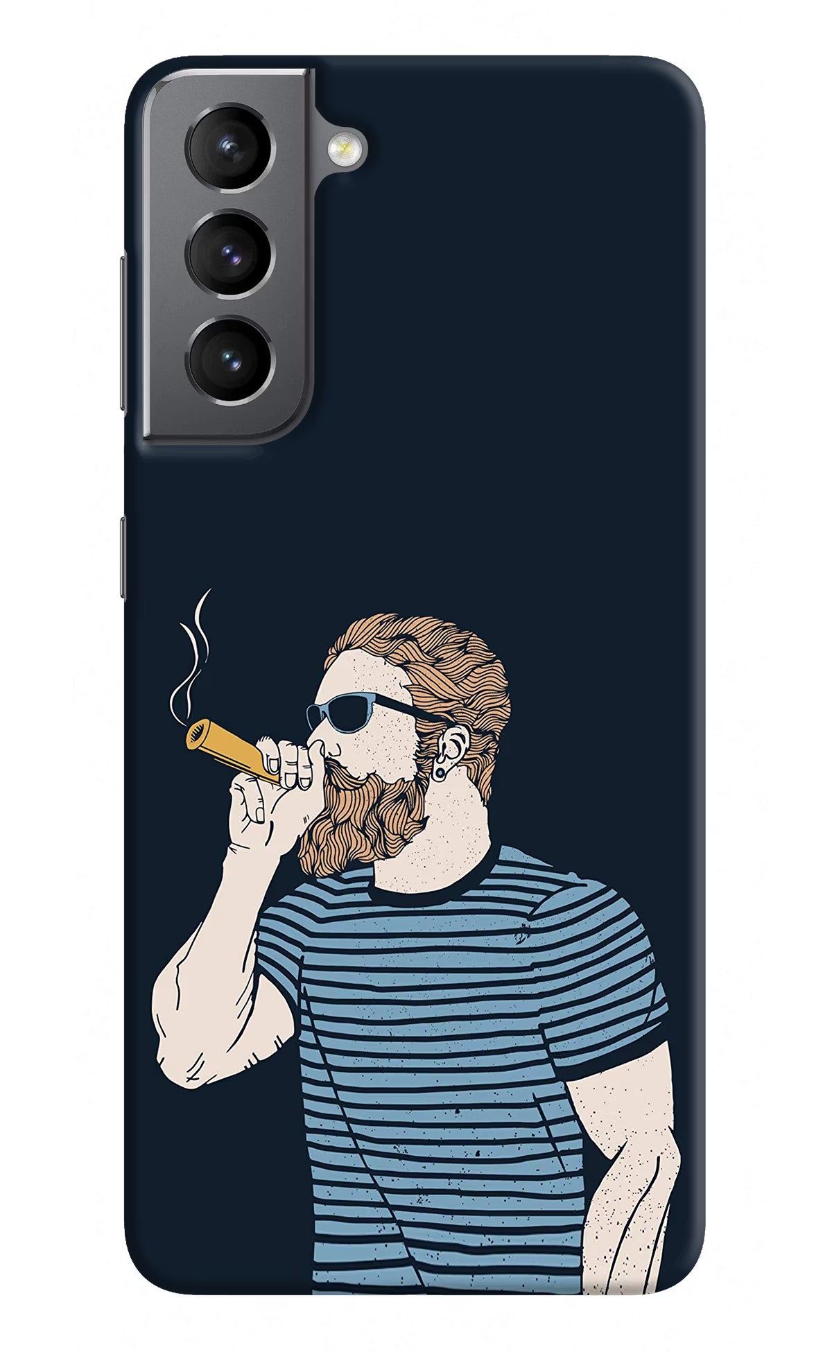 Smoking Samsung S21 Hard Case Back Cover by Casekaro