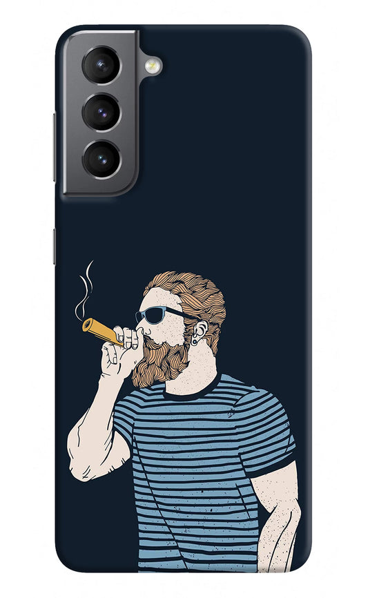 Smoking Samsung S21 Hard Case Back Cover by Casekaro