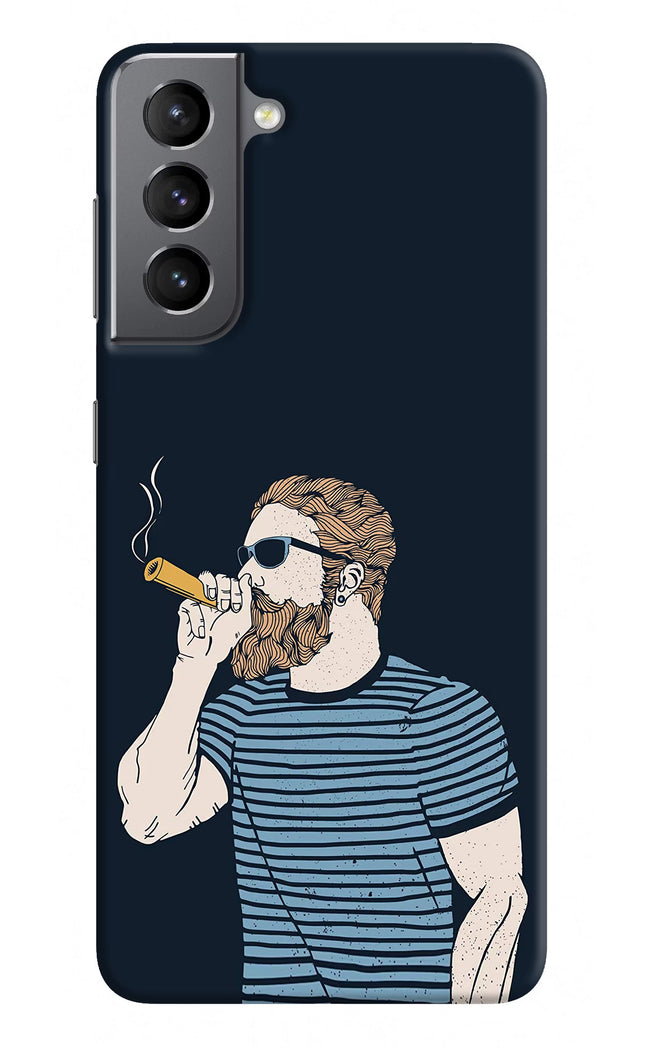 Smoking Samsung S21 Hard Case Back Cover by Casekaro