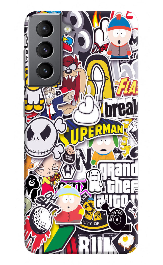 Sticker Bomb Samsung S21 Hard Case Back Cover by Casekaro