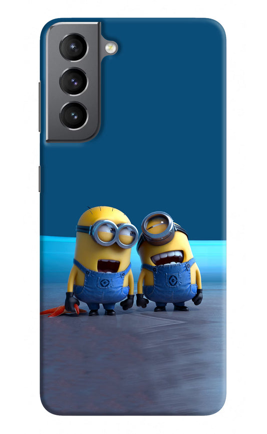 Minion Laughing Samsung S21 Hard Case Back Cover by Casekaro
