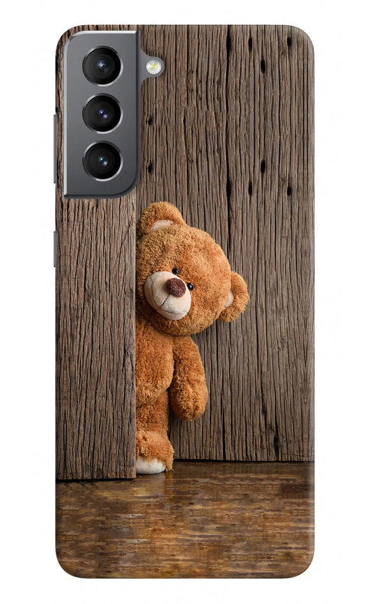 Teddy Wooden Samsung S21 Hard Case Back Cover by Casekaro