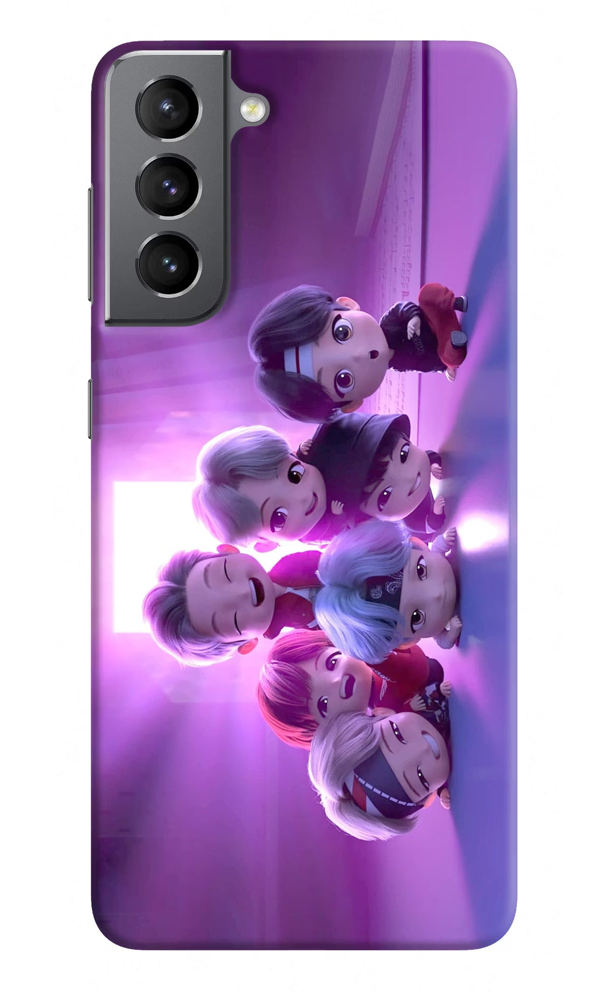BTS Chibi Samsung S21 Hard Case Back Cover by Casekaro