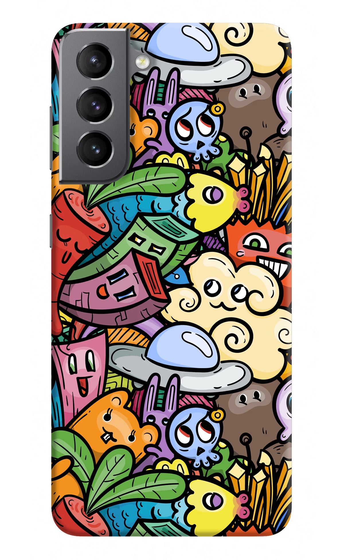 Veggie Doodle Samsung S21 Hard Case Back Cover by Casekaro