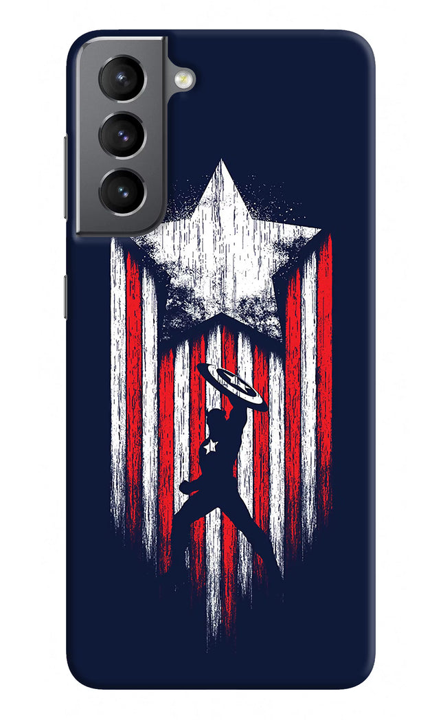 Captain America Marvel Art Samsung S21 Hard Case Back Cover by Casekaro