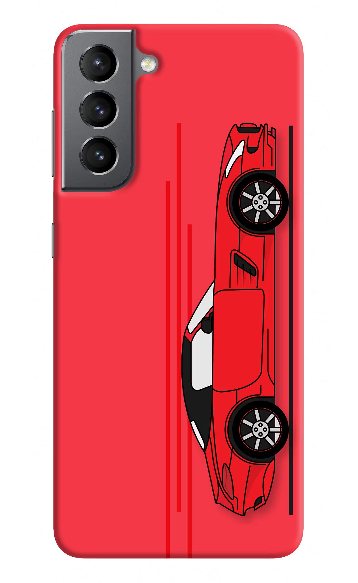 Red Velocity Samsung S21 Hard Case Back Cover by Casekaro