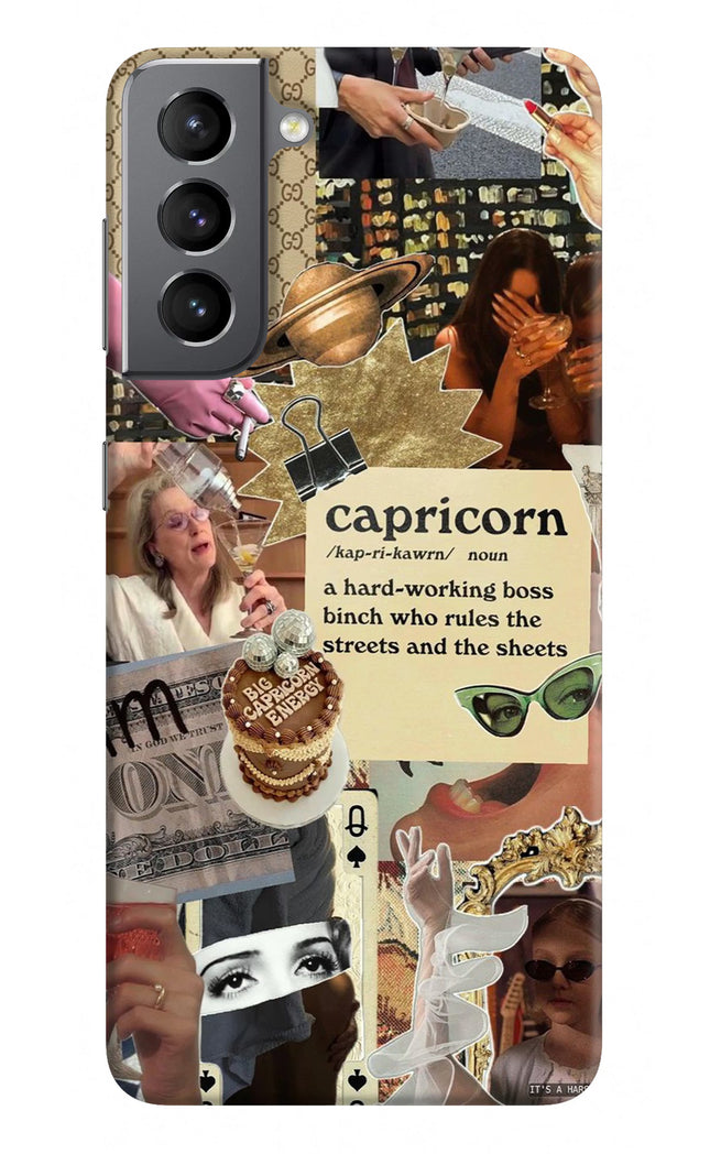 Capricorn Zodiac Samsung S21 Hard Case Back Cover by Casekaro