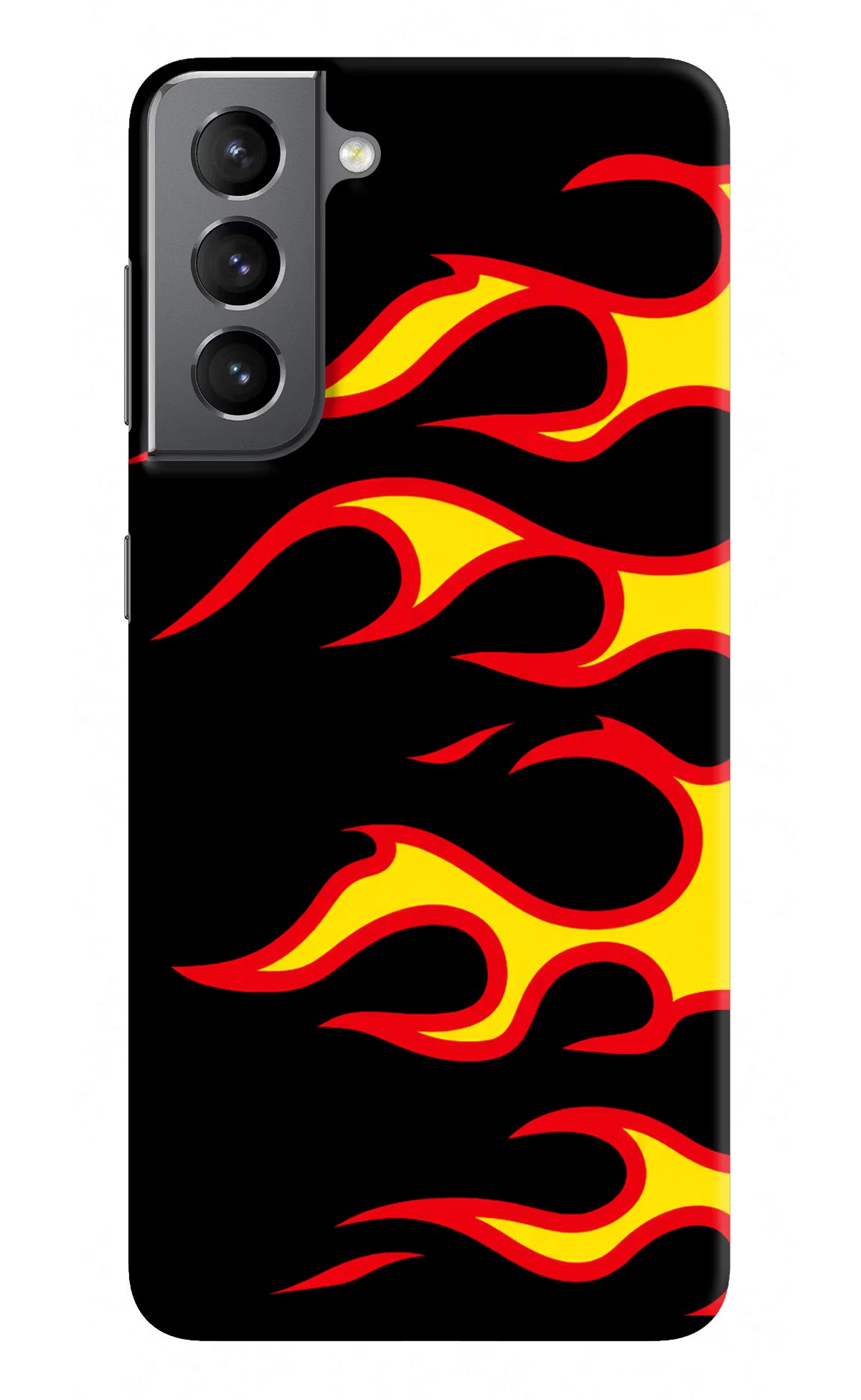 Side Sweep Flames Samsung S21 Hard Case Back Cover by Casekaro