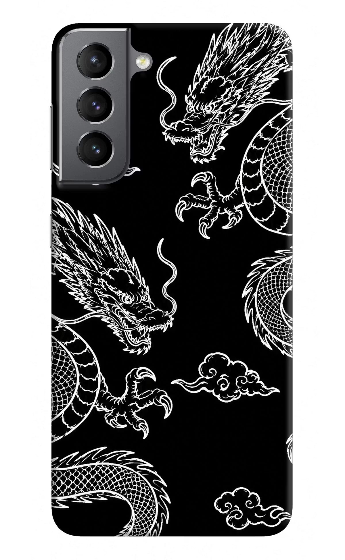 Twin Dragons Samsung S21 Hard Case Back Cover by Casekaro