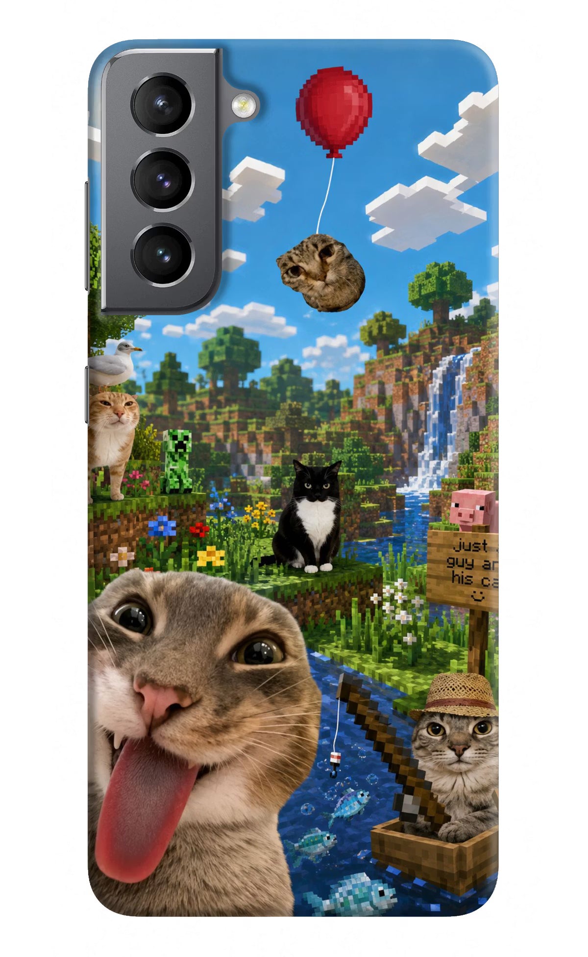 Minecraft Cat Chaos Samsung S21 Back Cover