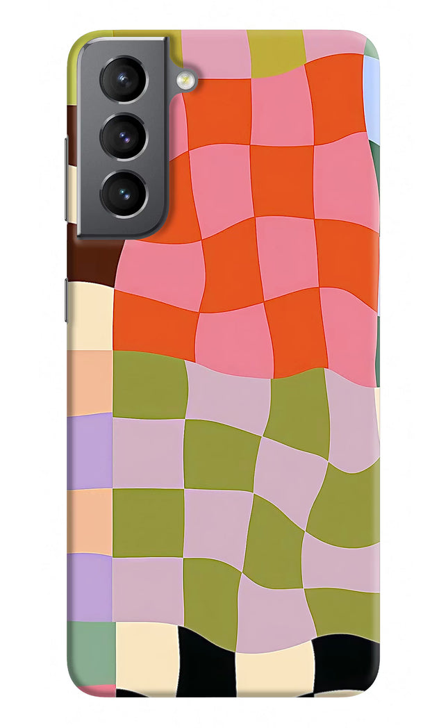 Wavy Grid Samsung S21 Hard Case Back Cover by Casekaro