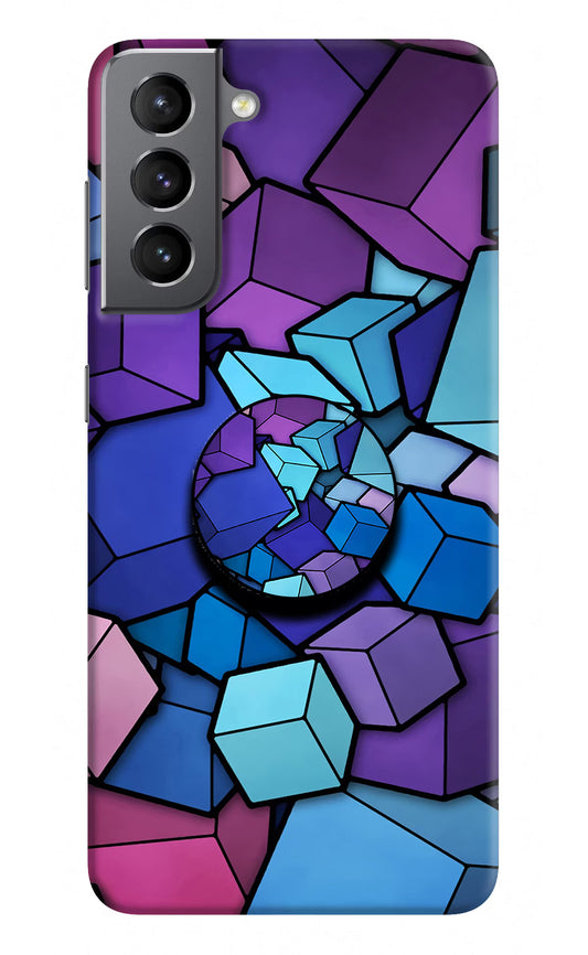 Cubic Abstract Samsung S21 Pop Case by Casekaro
