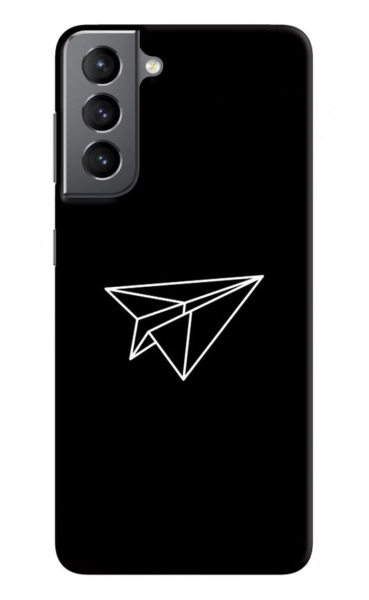 Paper Plane White Samsung S21 Plus Hard Case Back Cover by Casekaro