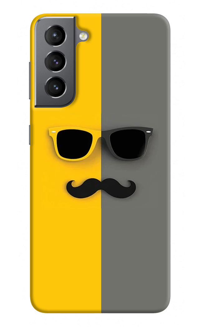 Sunglasses with Mustache Samsung S21 Plus Hard Case Back Cover by Casekaro