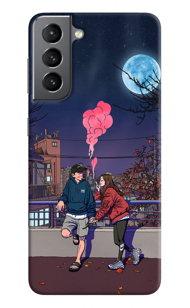Chilling Couple Samsung S21 Plus Hard Case Back Cover by Casekaro