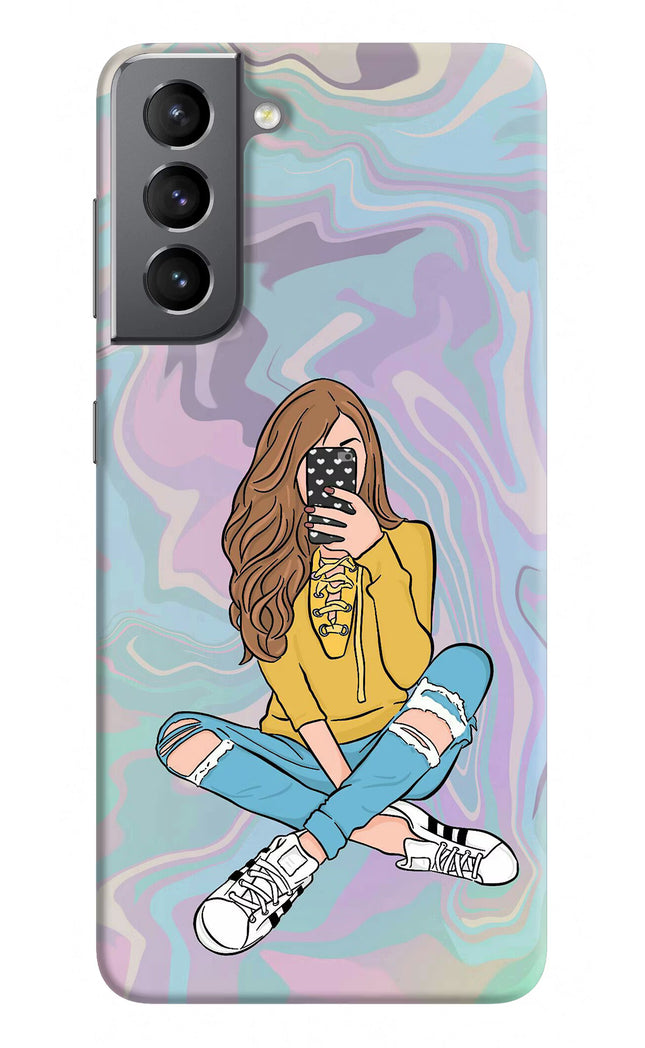 Selfie Girl Samsung S21 Plus Hard Case Back Cover by Casekaro