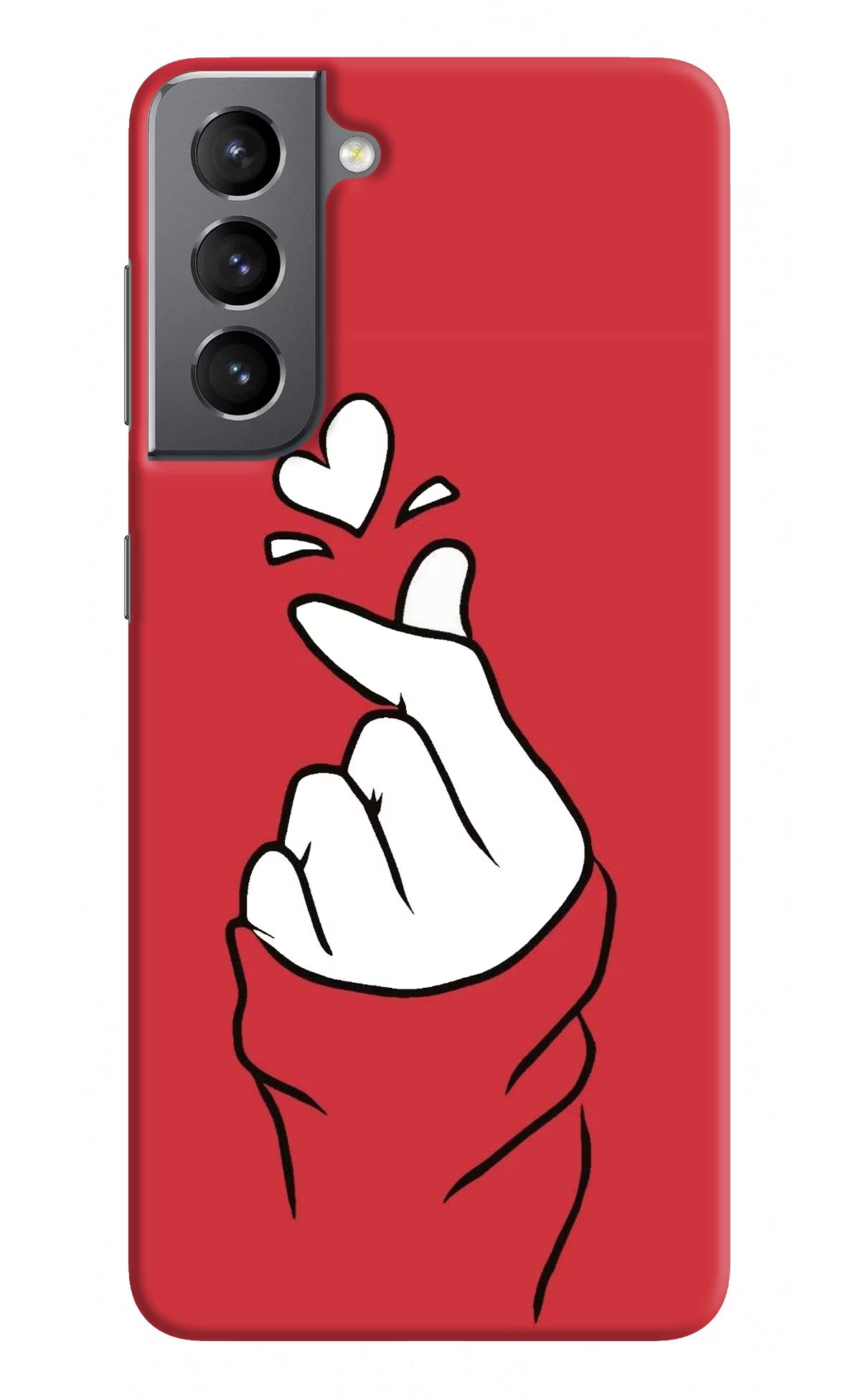 Korean Love Sign Samsung S21 Plus Hard Case Back Cover by Casekaro