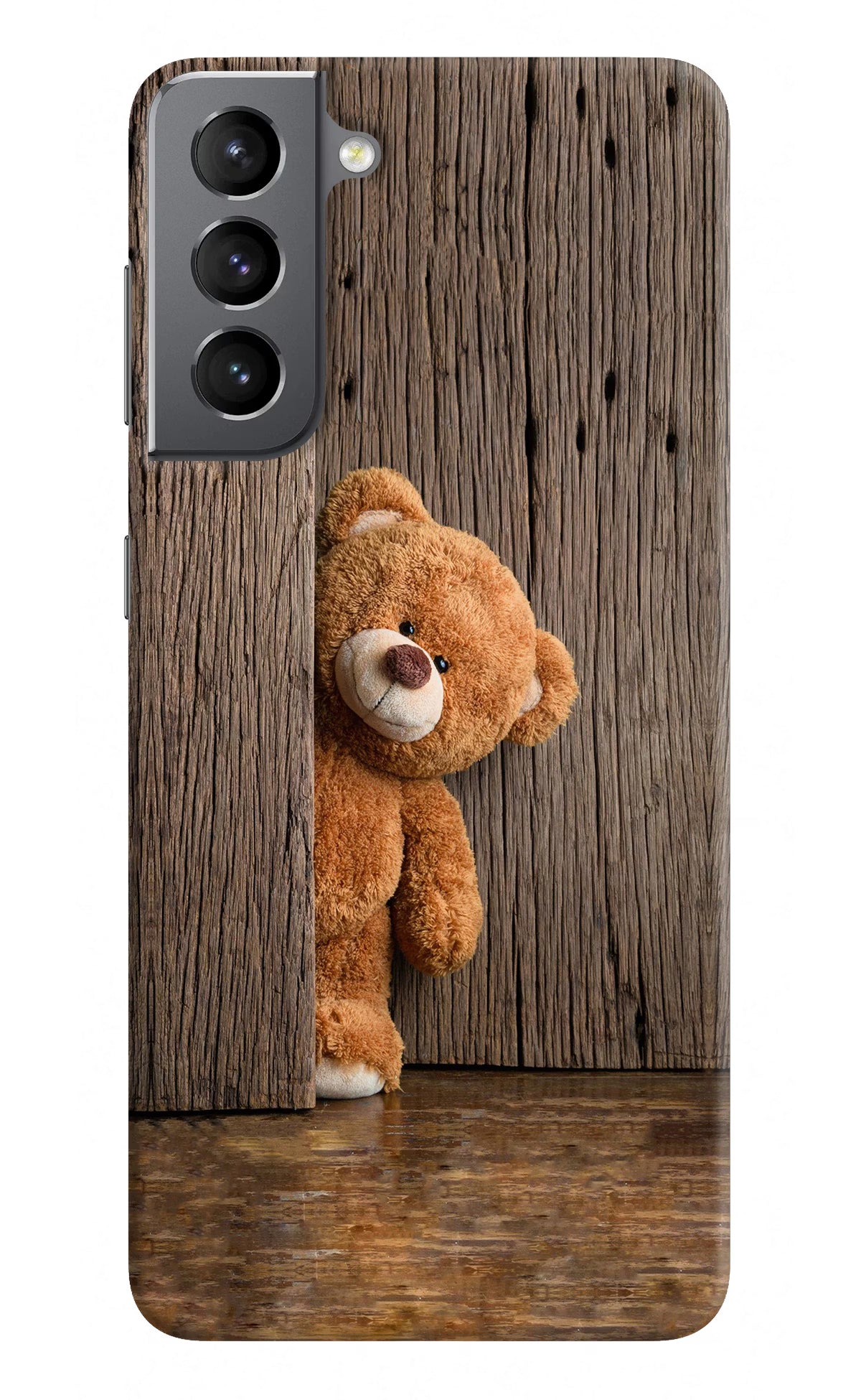 Teddy Wooden Samsung S21 Plus Hard Case Back Cover by Casekaro