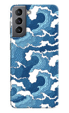 Blue Waves Samsung S21 Plus Hard Case Back Cover by Casekaro