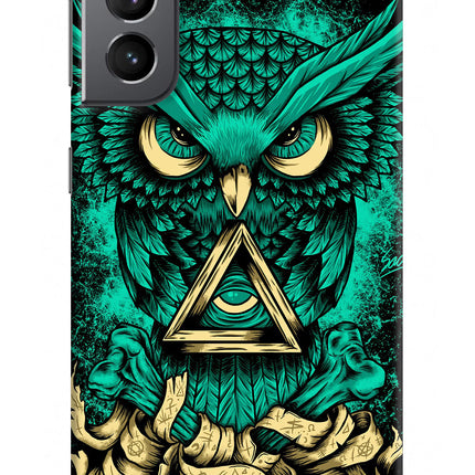Green Owl Samsung S21 Plus Hard Case Back Cover by Casekaro