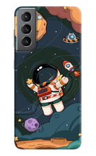 Cartoon Astronaut Samsung S21 Plus Hard Case Back Cover by Casekaro