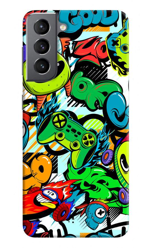 Game Doodle Samsung S21 Plus Hard Case Back Cover by Casekaro