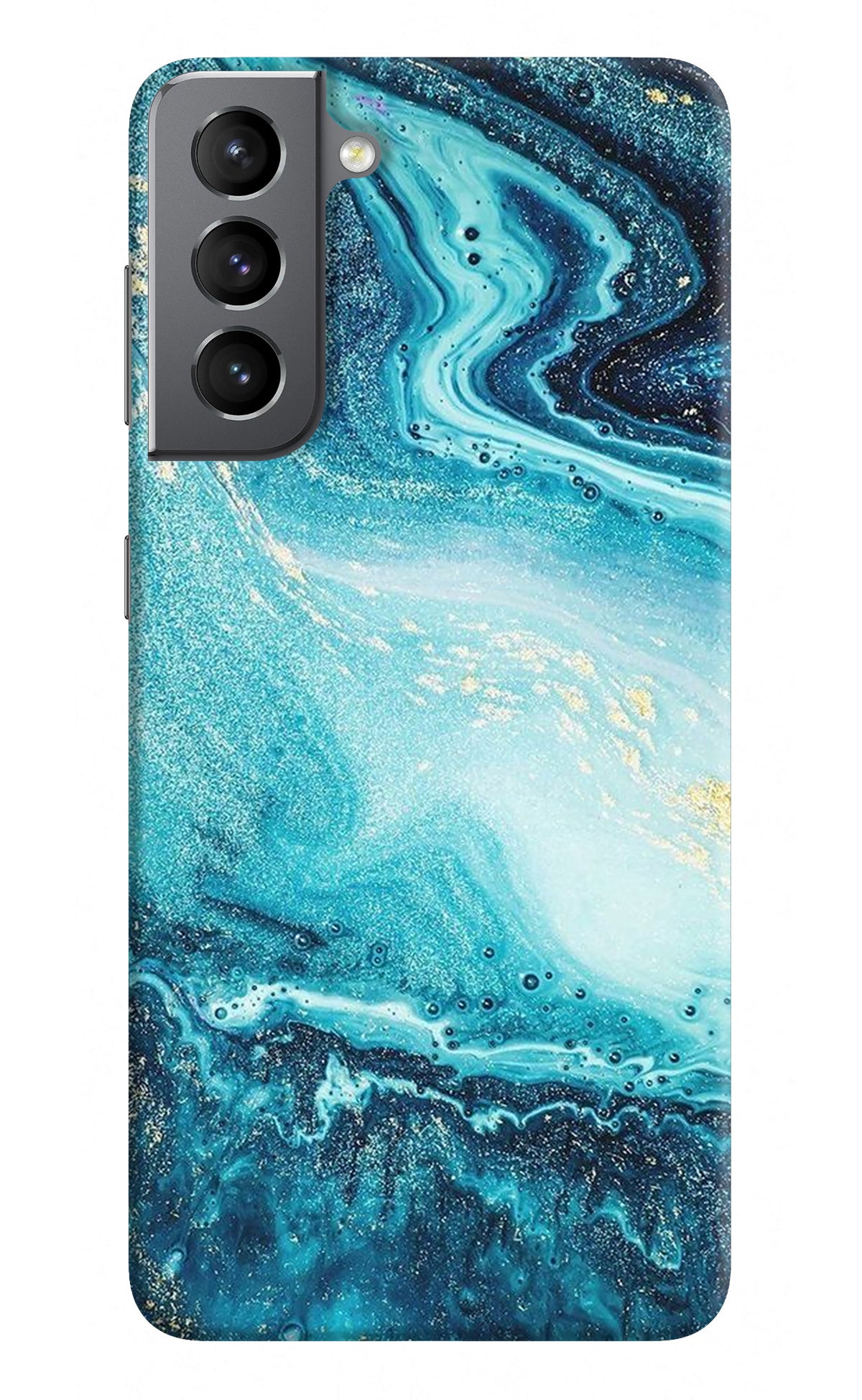 Blue Glitter Marble Samsung S21 Plus Back Cover