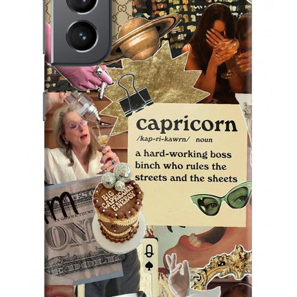 Capricorn Zodiac Samsung S21 Plus Hard Case Back Cover by Casekaro