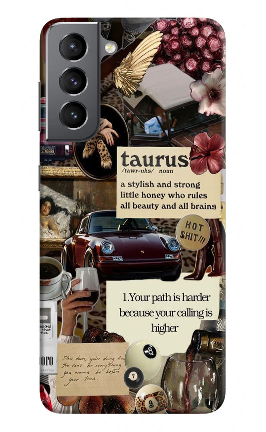 Taurus Zodiac Samsung S21 Plus Hard Case Back Cover by Casekaro
