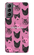 Pink Cats Samsung S21 Plus Hard Case Back Cover by Casekaro