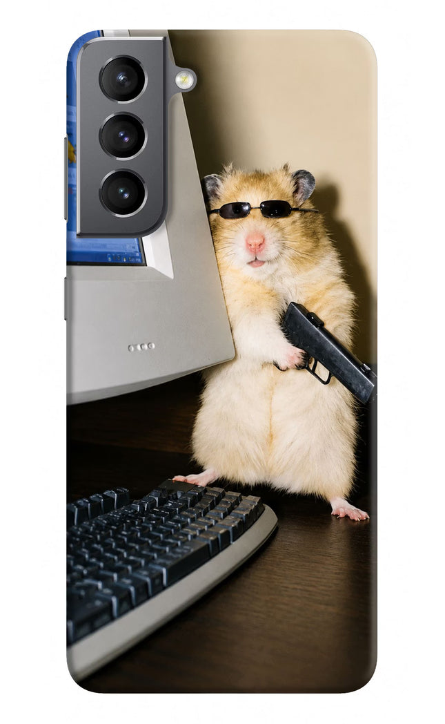 Hacker Hamster Samsung S21 Plus Hard Case Back Cover by Casekaro