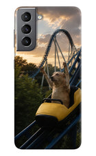 Rollercoaster Dog Samsung S21 Plus Hard Case Back Cover by Casekaro