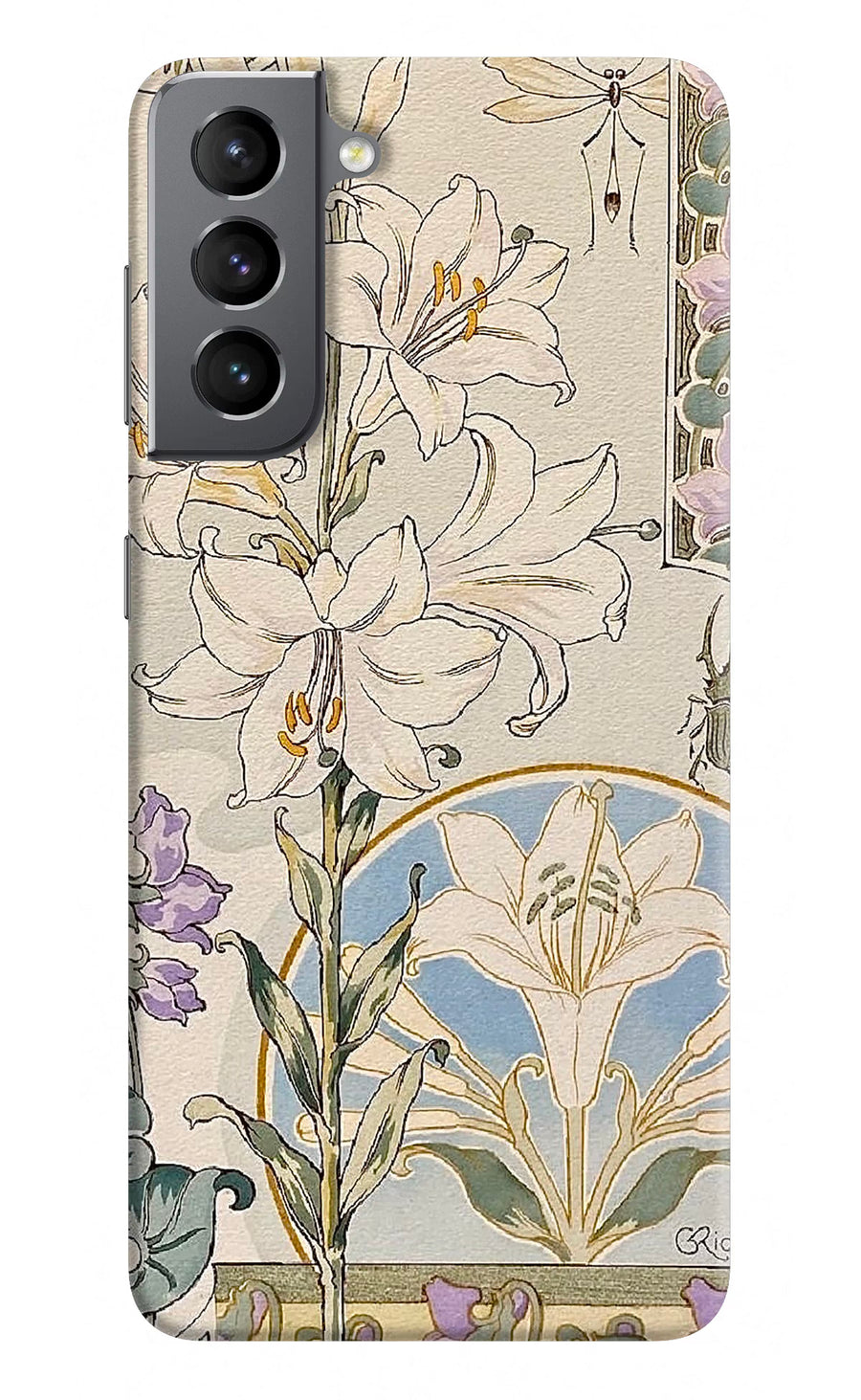 White Lily Samsung S21 Plus Back Cover, Hard case