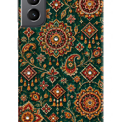 Green Pataka Samsung S21 Plus Hard Case Back Cover by Casekaro