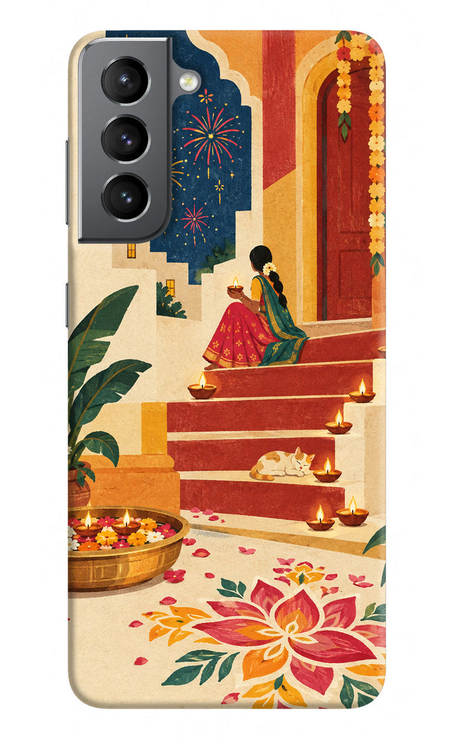 Diwali Rangoli Samsung S21 Plus Hard Case Back Cover by Casekaro