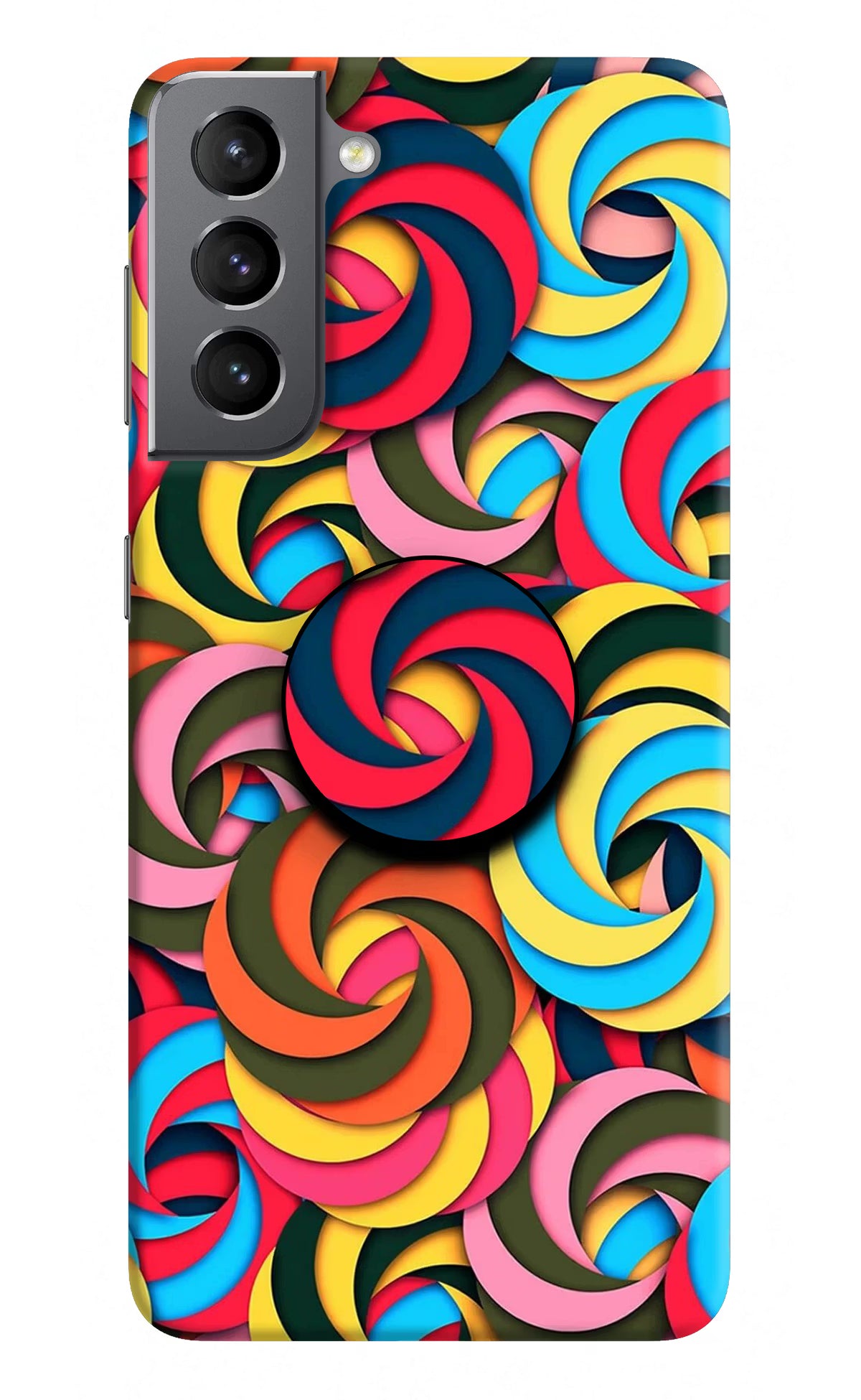 Spiral Pattern Samsung S21 Plus Pop Case by Casekaro