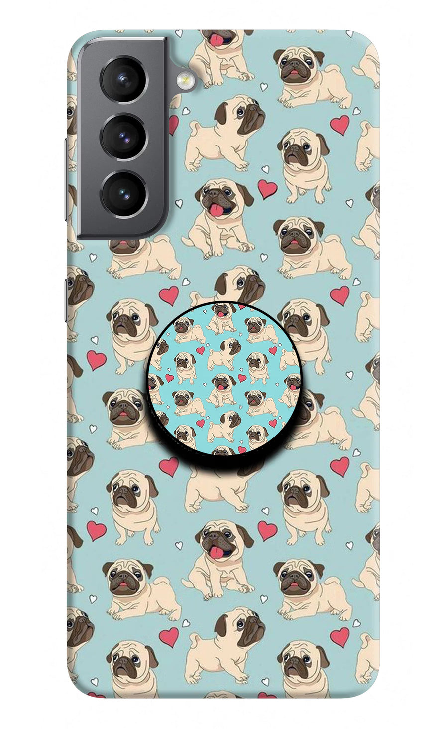 Pug Dog Samsung S21 Plus Pop Case, Hard case
