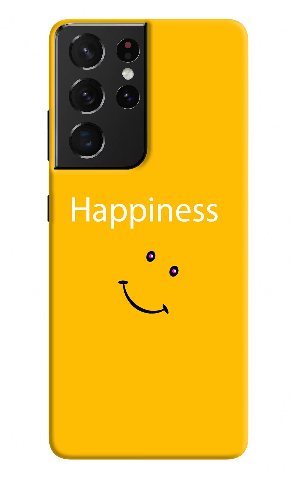Happiness With Smiley Samsung S21 Ultra Hard Case Back Cover by Casekaro
