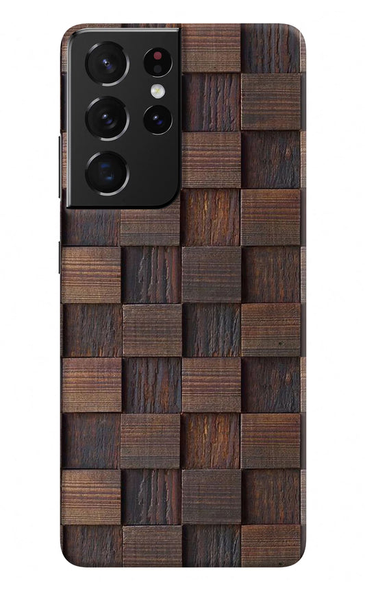 Wooden Cube Design Samsung S21 Ultra Hard Case Back Cover by Casekaro