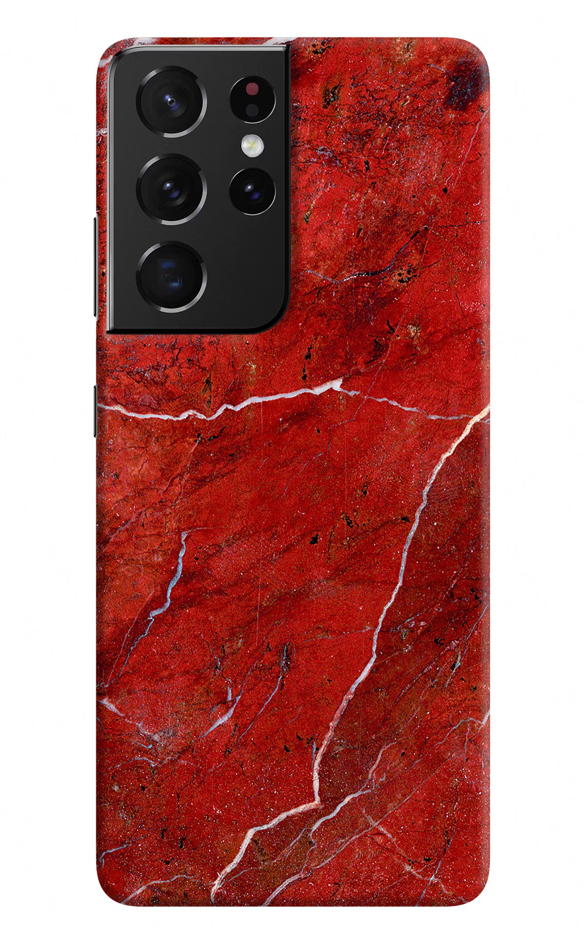 Red Marble Design Samsung S21 Ultra Hard Case Back Cover by Casekaro