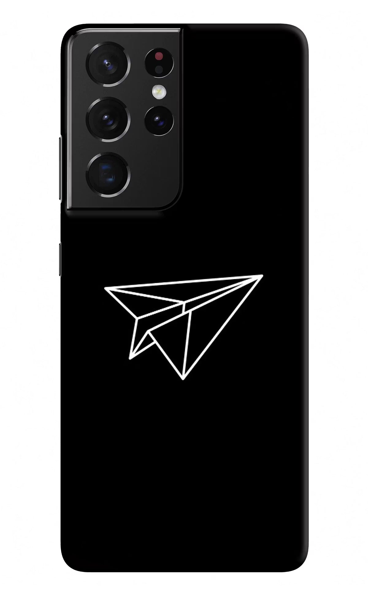 Paper Plane White Samsung S21 Ultra Hard Case Back Cover by Casekaro