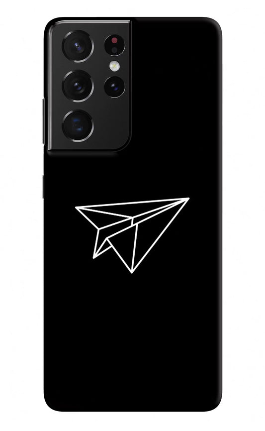 Paper Plane White Samsung S21 Ultra Hard Case Back Cover by Casekaro