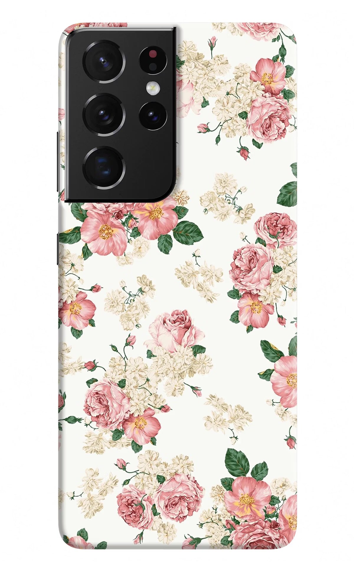 Flowers Samsung S21 Ultra Hard Case Back Cover by Casekaro
