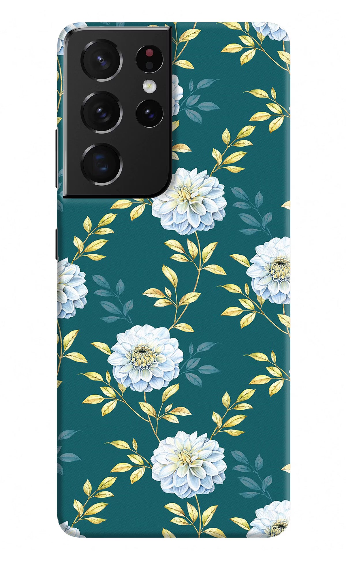 Flowers Samsung S21 Ultra Hard Case Back Cover by Casekaro
