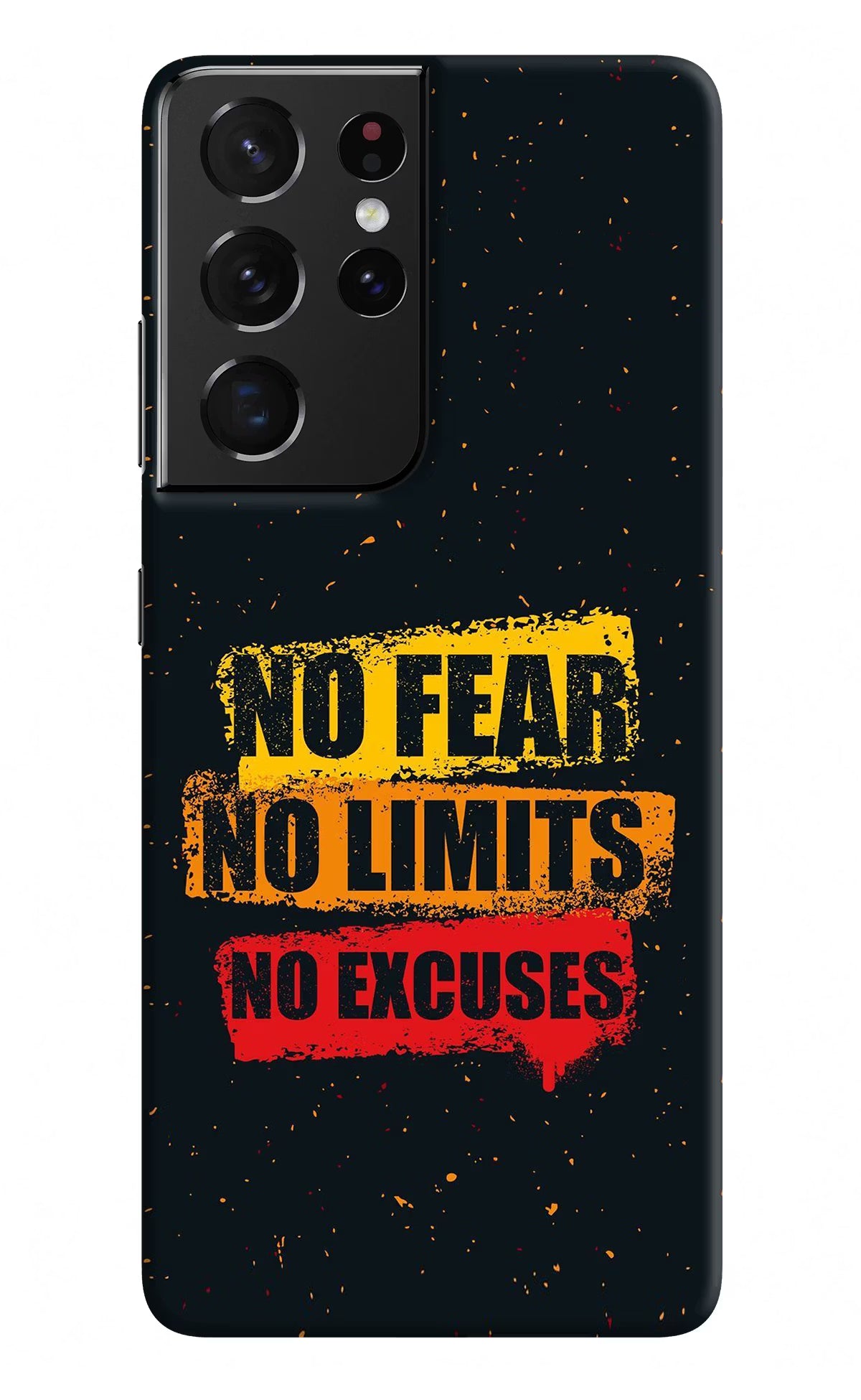 No Fear No Limits No Excuse Samsung S21 Ultra Hard Case Back Cover by Casekaro
