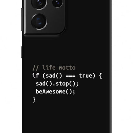 Life Motto Code Samsung S21 Ultra Hard Case Back Cover by Casekaro