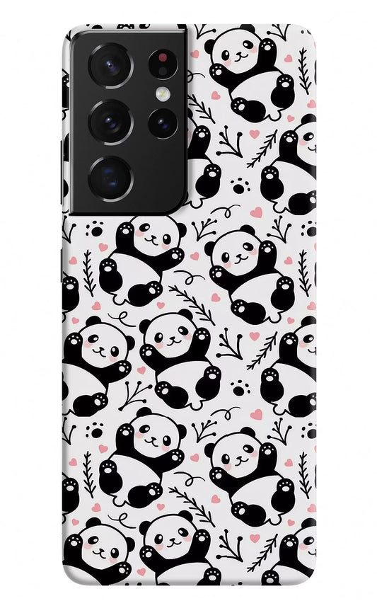 Cute Panda Samsung S21 Ultra Hard Case Back Cover by Casekaro